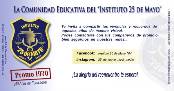 Invitación a la Promo70!