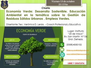 Charla &quot;Economía verde&quot;