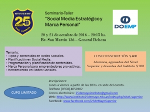 Seminario-Taller “Social Media y Marca Personal para Emprendedores”